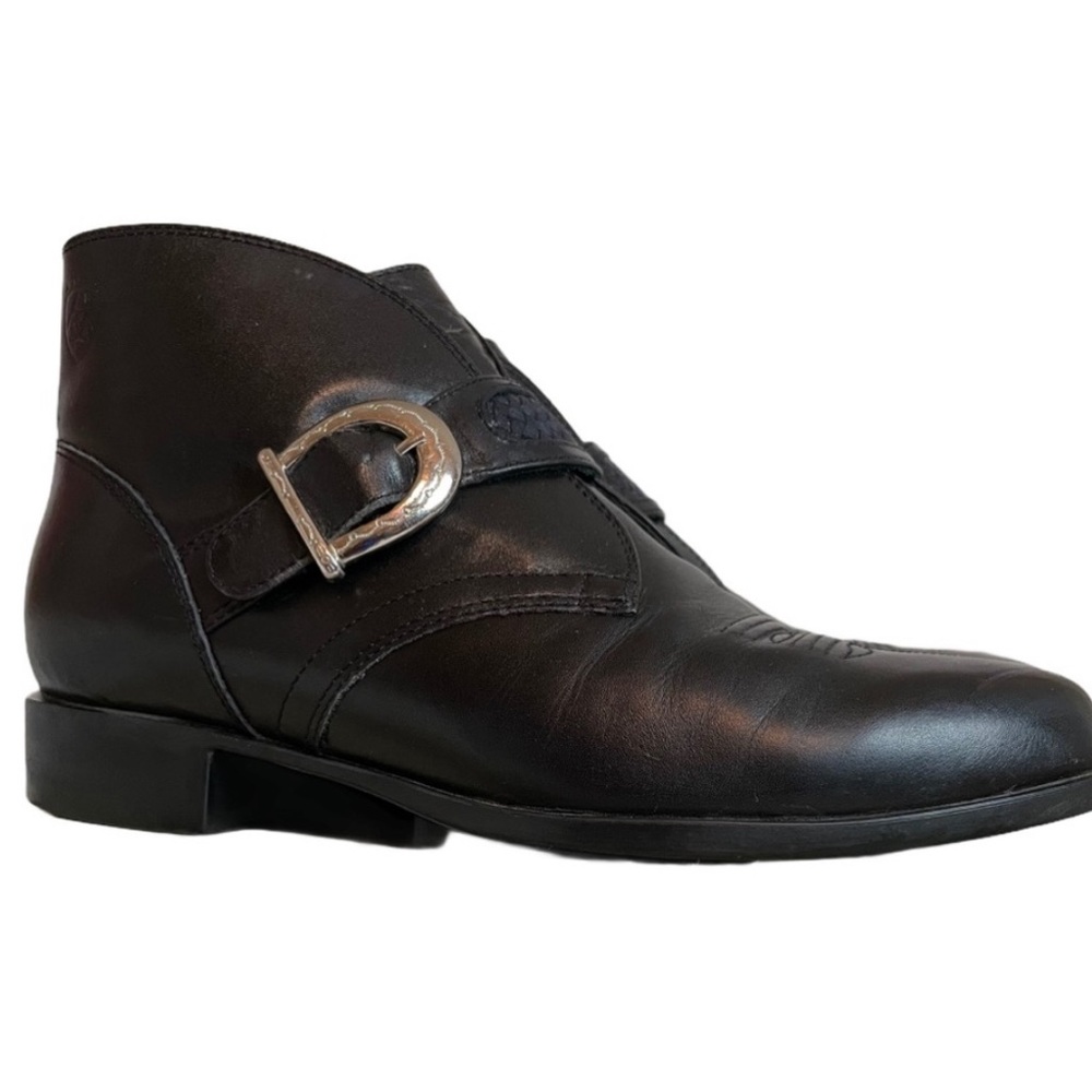 Ariat Black Ankle Booties Western Silver Buckle Women's size 7